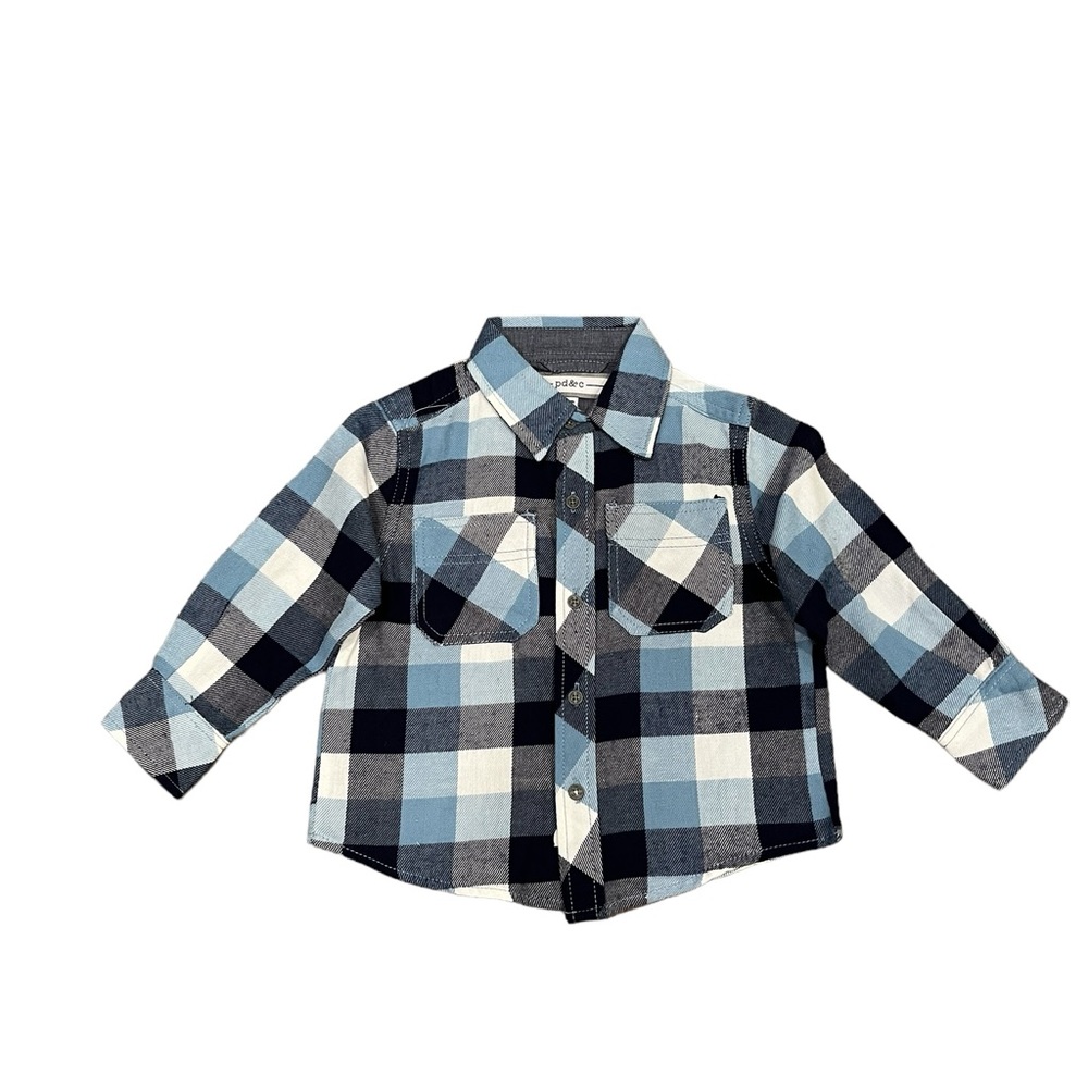 PD&C Toddler Plaid Flannel Shirt.